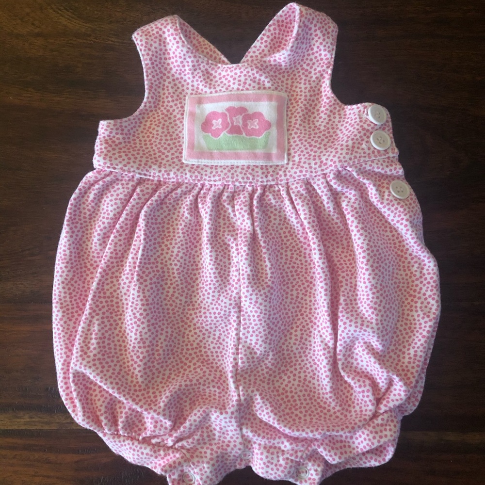 Marimekko By Sweet Potatoes Inc. Pink Polka Romper